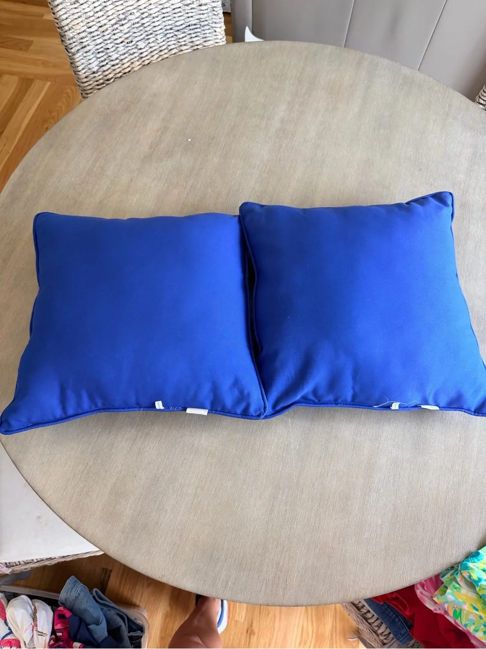 Blue Octopus Embroidered Throw Pillow Pair - Coastal Home Accent